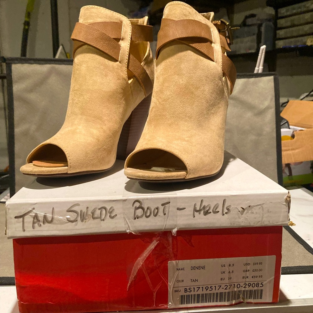 JustFab womens suede heel boots